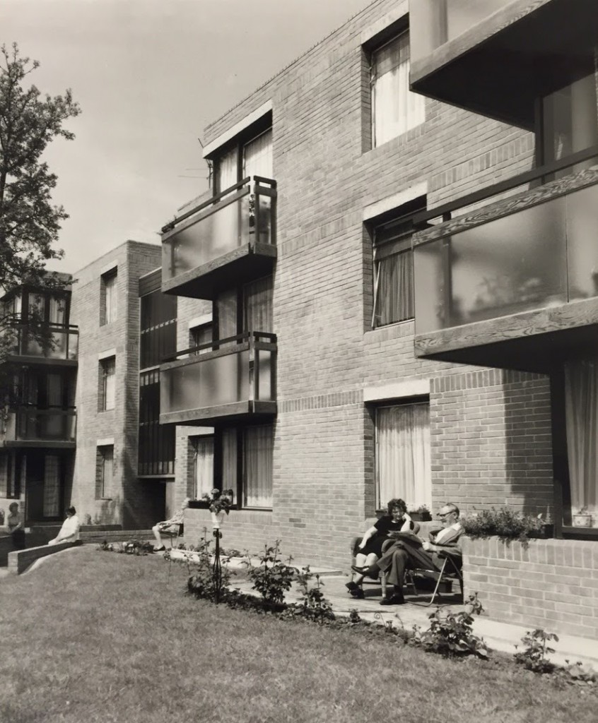 Black and white photo of part of the Palace Road Estate